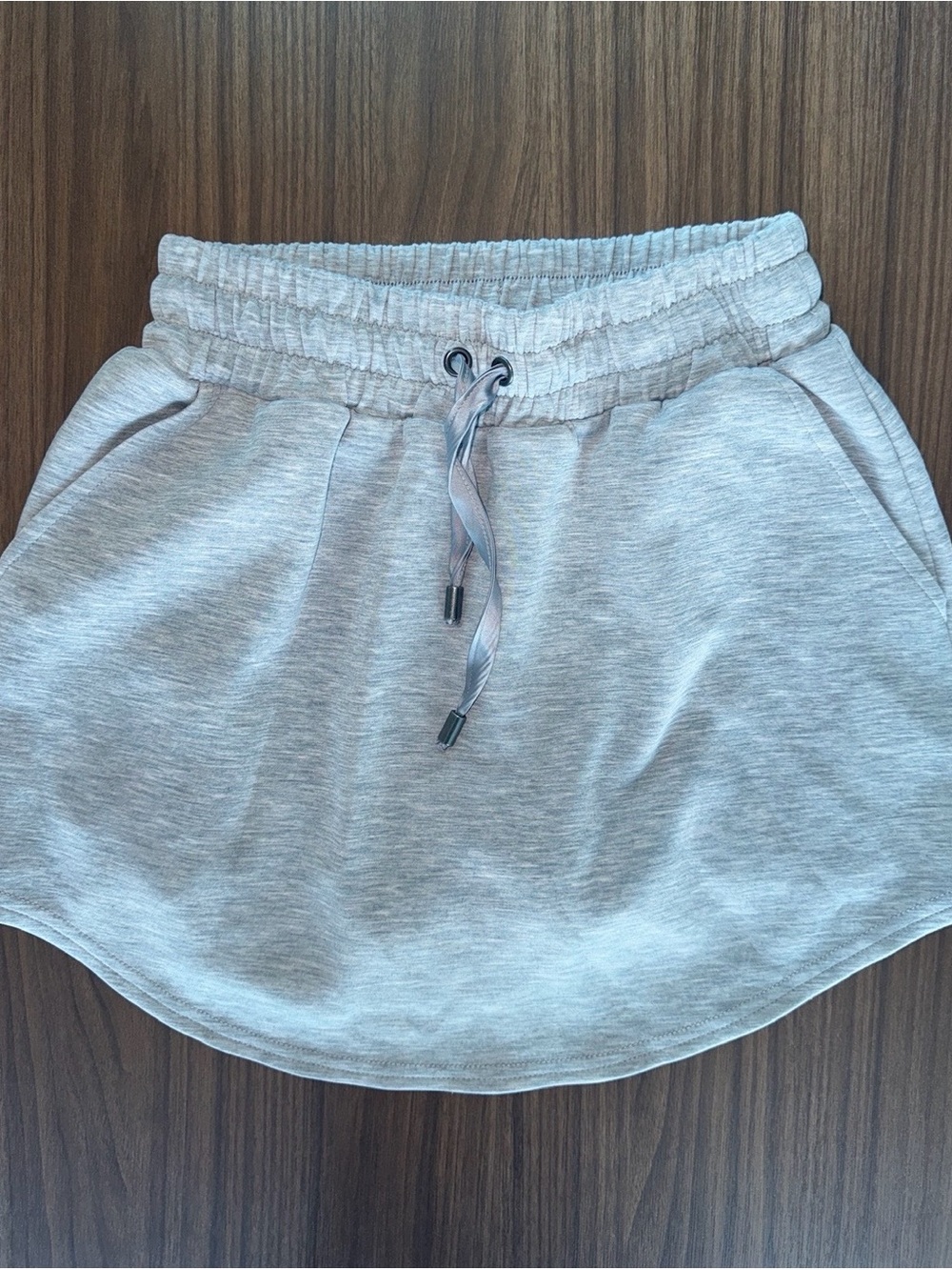 Casual Light Gray Drawstring Mini Skirt